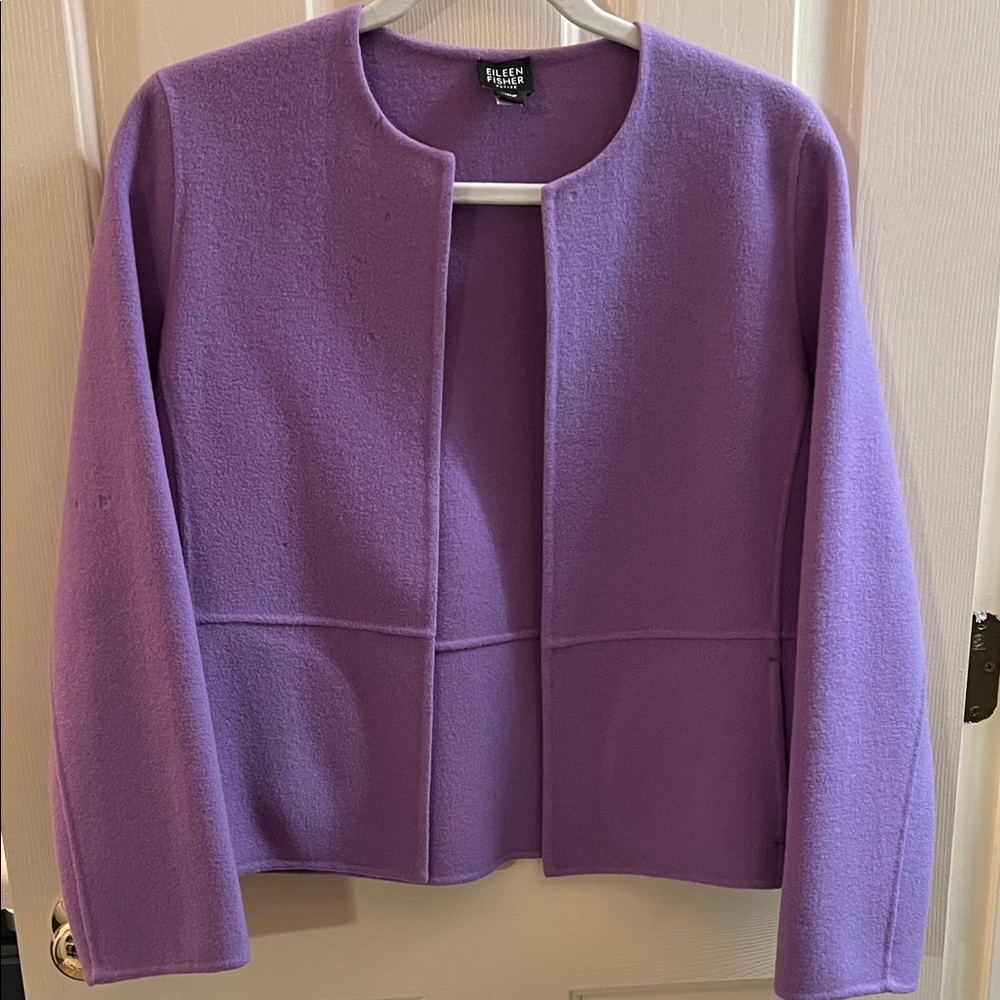 Light Purple Eileen Fisher Petite Open Jacket